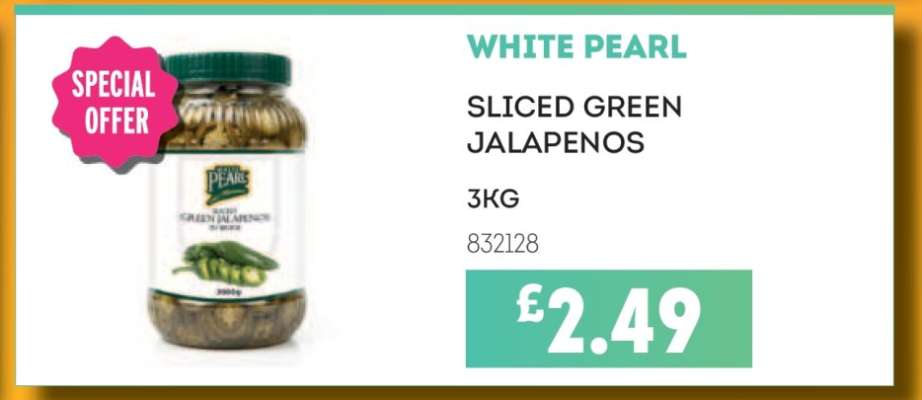 WHITE PEARL SLICED GREEN JALAPENOS
