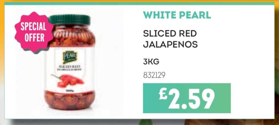 WHITE PEARL SLICED RED JALAPENOS