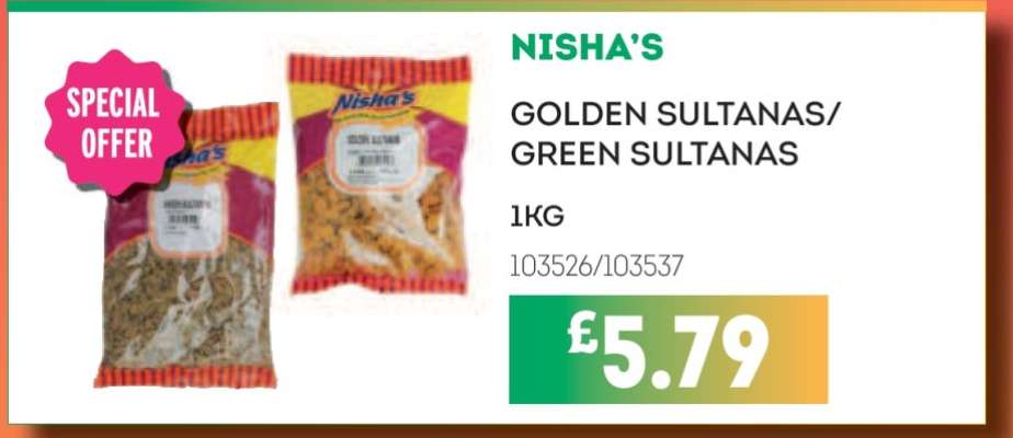 Nisha's Golden Sultanas/Green Sultanas