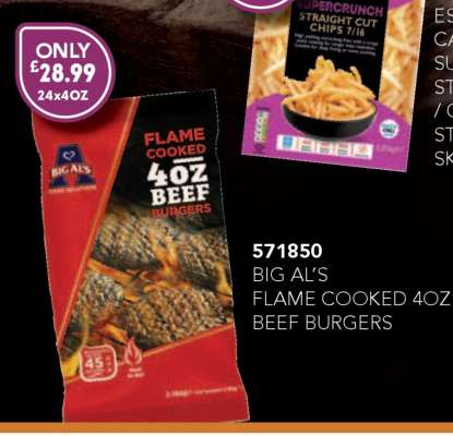 Big Al’s Flame Cooked 4oz Beef Burgers