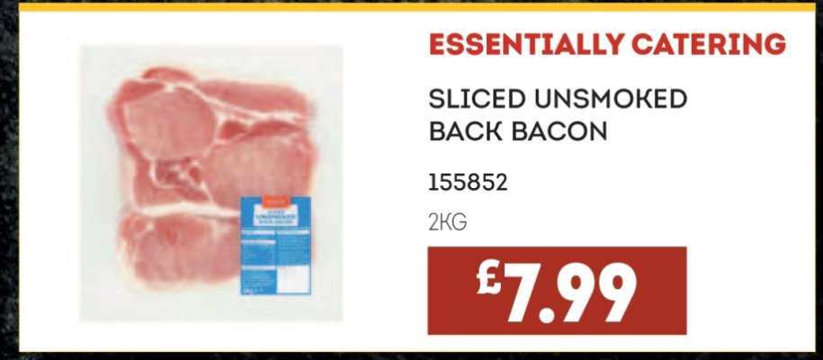 SLICED UNSMOKED BACK BACON