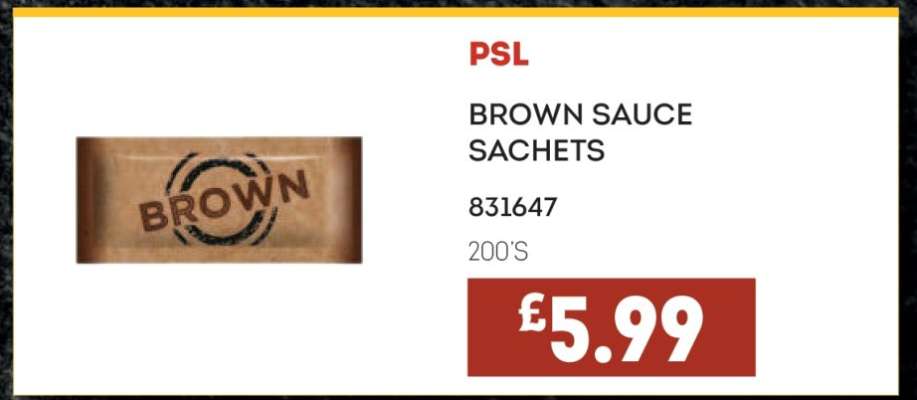 PSL BROWN SAUCE SACHETS
