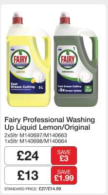 Fairy Professional Washing Up Liquid Lemon/Original
