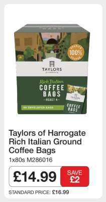 Taylors of Harrogate Rich Italian Ground Coffee Bags