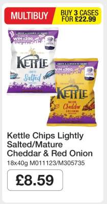 Kettle Chips Lightly Salted/Mature Cheddar & Red Onion