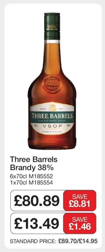 Three Barrels Brandy 38%