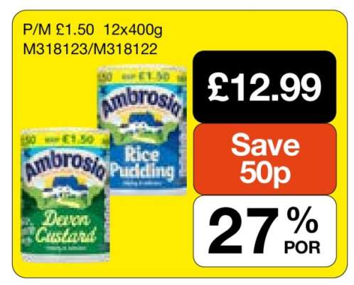Ambrosia Devon Custard & Rice Pudding