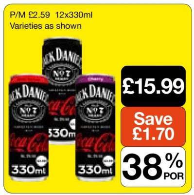 Jack Daniel's & Coca-Cola 12x330ml