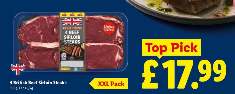 4 British Beef Sirloin Steaks