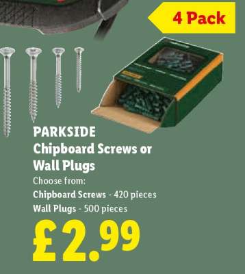 PARKSIDE Chipboard Screws or Wall Plugs