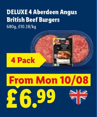 DELUXE 4 Aberdeen Angus British Beef Burgers