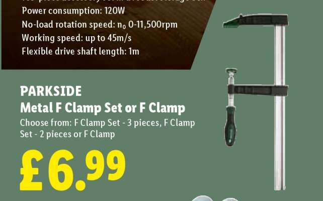 PARKSIDE Metal F Clamp Set or F Clamp