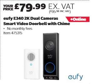 eufy E340 2K Dual Cameras Smart Video Doorbell with Chime