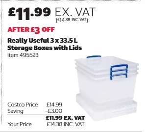 Really Useful 3 x 33.5 L Storage Boxes with Lids