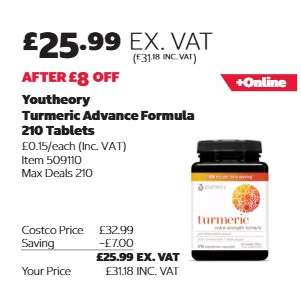 Youtheory Turmeric Advance Formula 210 Tablets