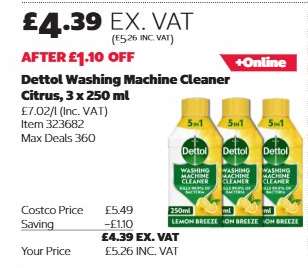 Dettol Washing Machine Cleaner Citrus, 3 x 250 ml