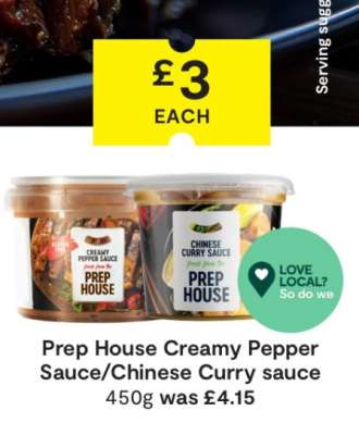 Prep House Creamy Pepper Sauce/Chinese Curry Sauce