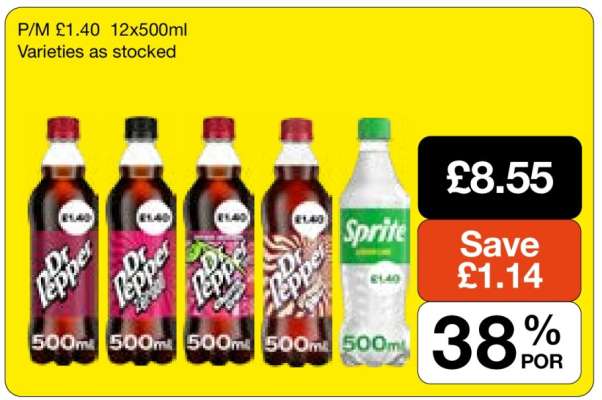 Dr Pepper & Sprite 12x500ml