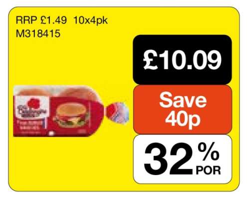 Warburtons Burger Buns
