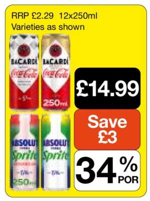 Bacardi & Absolut Mixed Pack