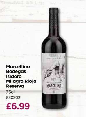 Marcellino Bodegas Isidoro Milagro Rioja Reserva