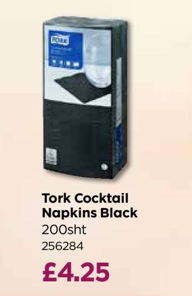 Tork Cocktail Napkins Black