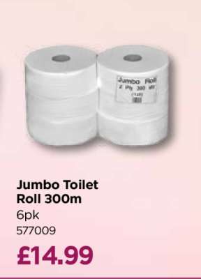Jumbo Toilet Roll 300m