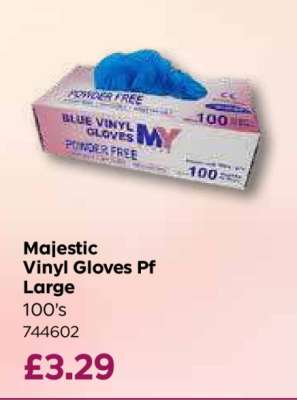 Majestic Vinyl Gloves Pf Large