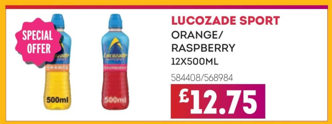 LUCOZADE SPORT ORANGE/RASPBERRY 12X500ML