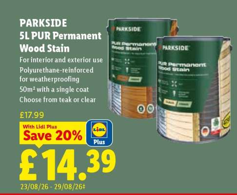 PARKSIDE 5L PUR Permanent Wood Stain