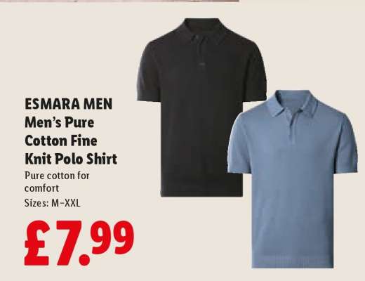 ESMARA MEN Men's Pure Cotton Fine Knit Polo Shirt