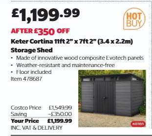Keter Cortina 11ft 2” x 7ft 2” (3.4 x 2.2m) Storage Shed