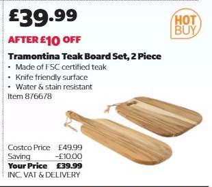 Tramontina Teak Board Set 2 Piece