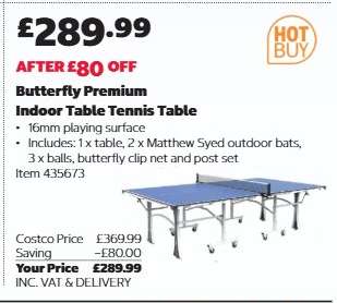 Butterfly Premium Indoor Table Tennis Table