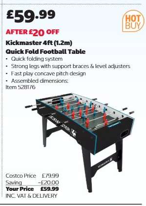 Kickmaster 4ft (1.2m) Quick Fold Football Table