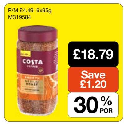 Costa Coffee Smooth Medium Roast
