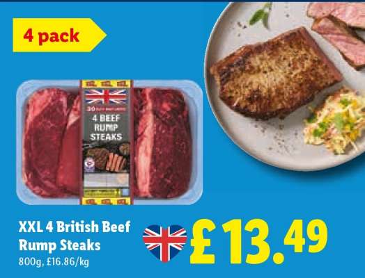 XXL 4 British Beef Rump Steaks
