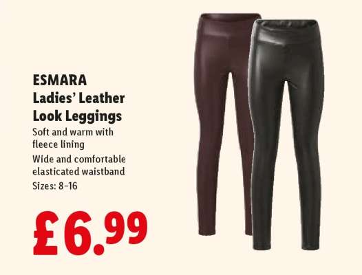 ESMARA Ladies’ Leather Look Leggings