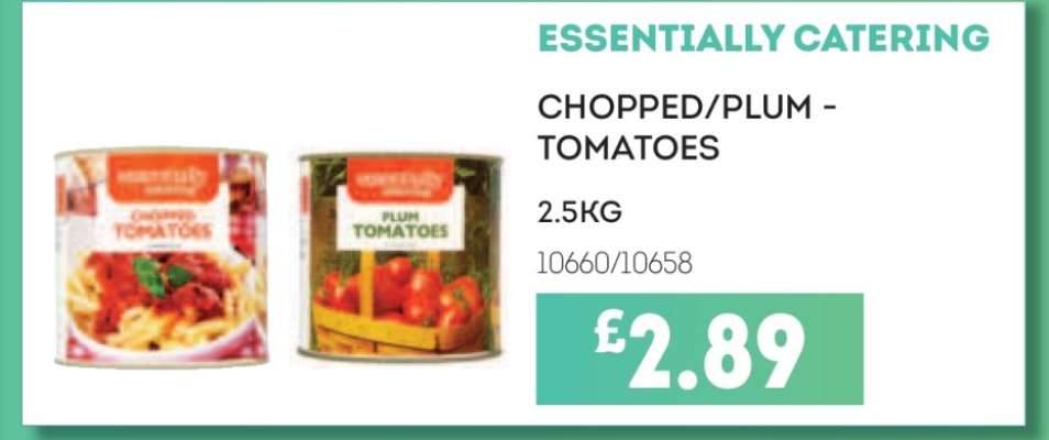 Essentially Catering Chopped/Plum Tomatoes