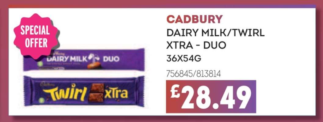 CADBURY DAIRY MILK/TWIRL XTRA - DUO