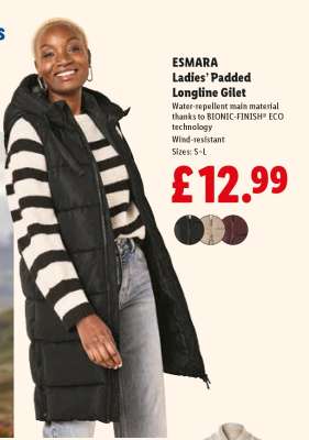 Esmara Ladies’ Padded Longline Gilet
