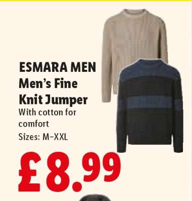 ESMARA MEN Men’s Fine Knit Jumper