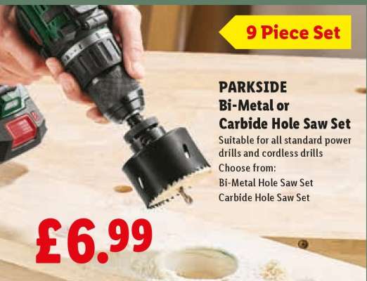 PARKSIDE Bi-Metal or Carbide Hole Saw Set
