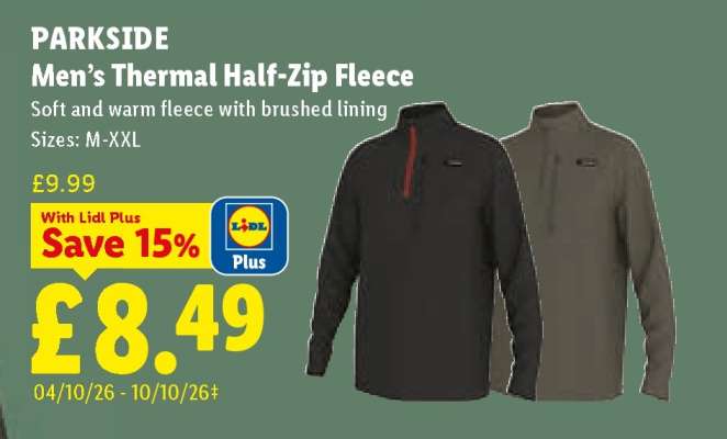 PARKSIDE Men's Thermal Half-Zip Fleece