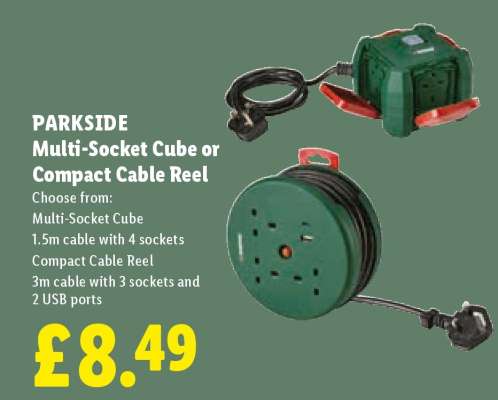 PARKSIDE Multi-Socket Cube or Compact Cable Reel