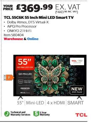 TCL 55C6K 55 Inch Mini LED Smart TV