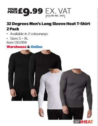 32 Degrees Men's Long Sleeve Heat T-Shirt 2 Pack