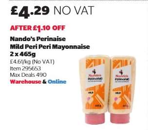 Nando’s Perinaise Mild Peri Peri Mayonnaise 2 x 465g