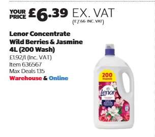 Lenor Concentrate Wild Berries & Jasmine 4L (200 Wash)