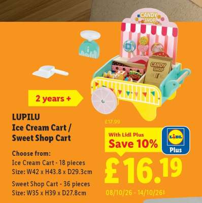 LUPILU Ice Cream Cart / Sweet Shop Cart